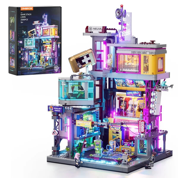 Lumibricks L9095 Cyberpunk Neoncity – Game Stack Building Blocks with LED Lights | 2580 Pieces