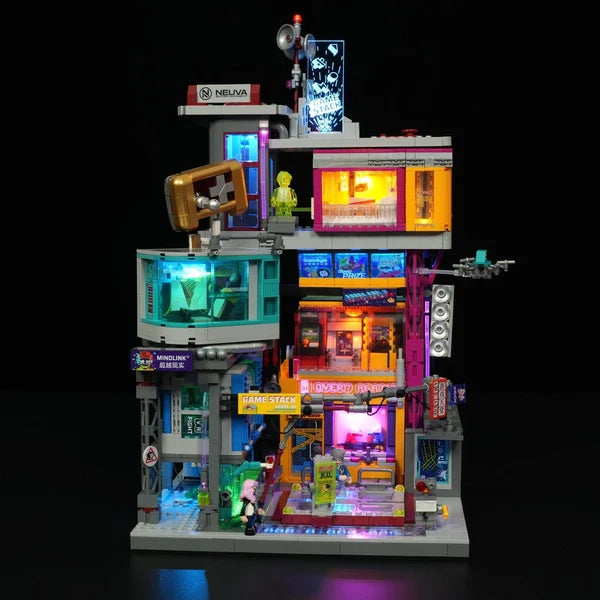 Lumibricks L9095 Cyberpunk Neoncity – Game Stack Building Blocks with LED Lights | 2580 Pieces