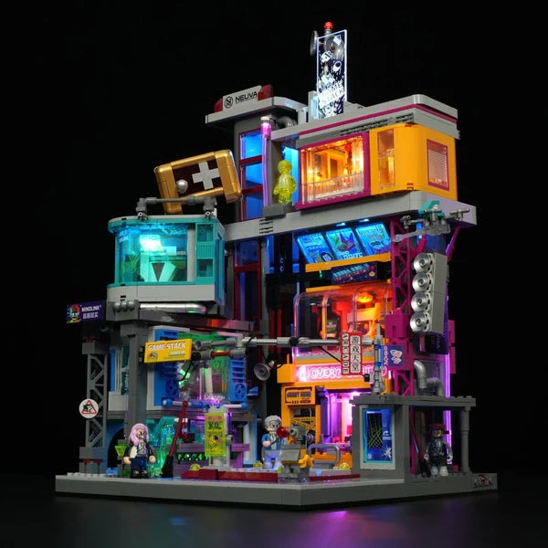 Lumibricks L9095 Cyberpunk Neoncity – Game Stack Building Blocks with LED Lights | 2580 Pieces