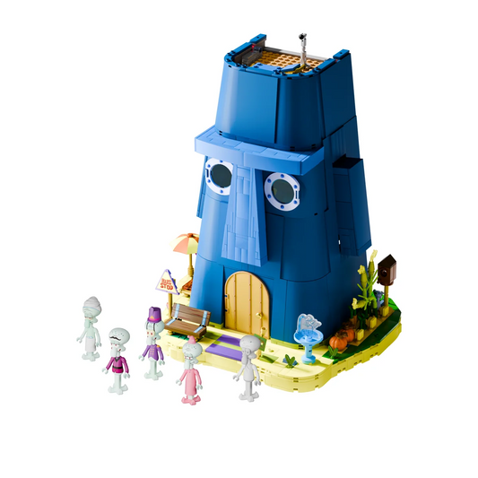 AREA-X AB0078 SpongeBob SquarePants – Squidward's Stone House Building Blocks Set with LED Lights – 1577 Pieces