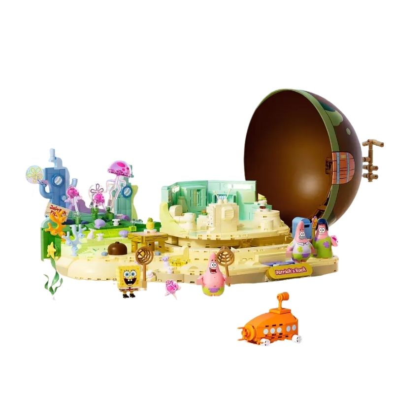 AREA-X AB0089 SpongeBob SquarePants – Patrick Star's Rock House Building Blocks Set with LED Lights