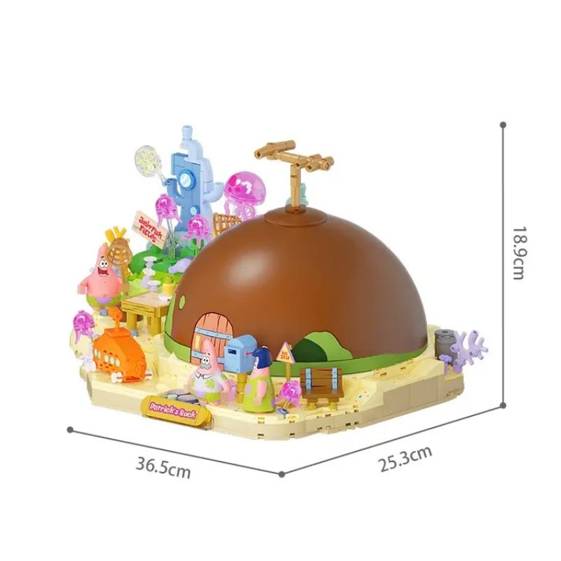 AREA-X AB0089 SpongeBob SquarePants – Patrick Star's Rock House Building Blocks Set with LED Lights