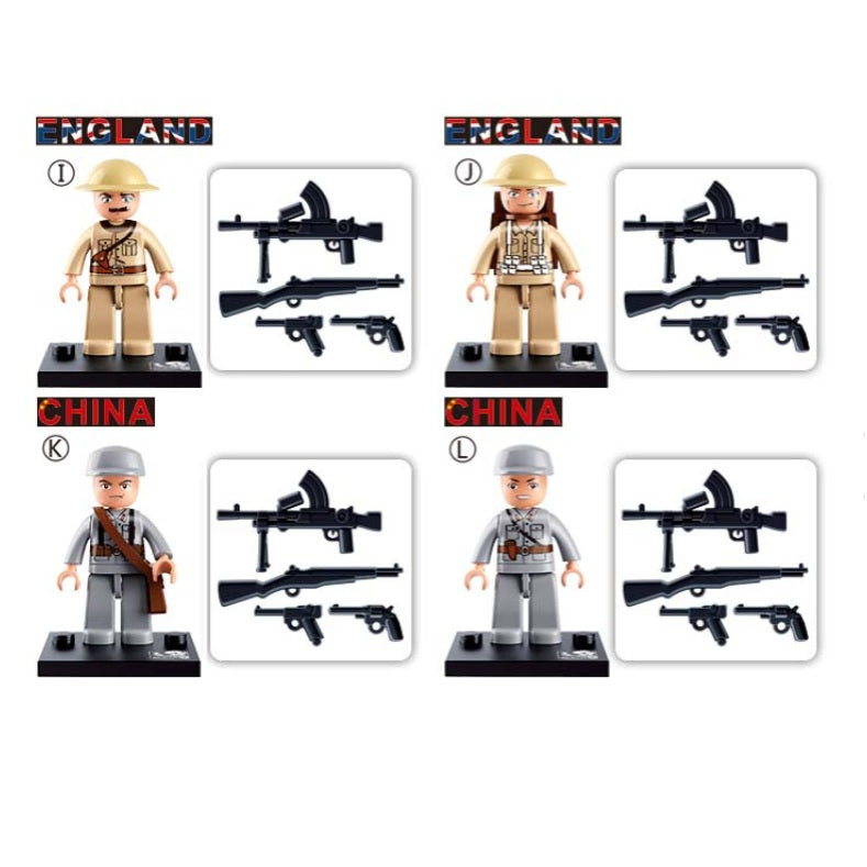 Sluban B0580 World War 2 Mini Figures 60 Pcs in Blind Pack - Each (1 of 60)