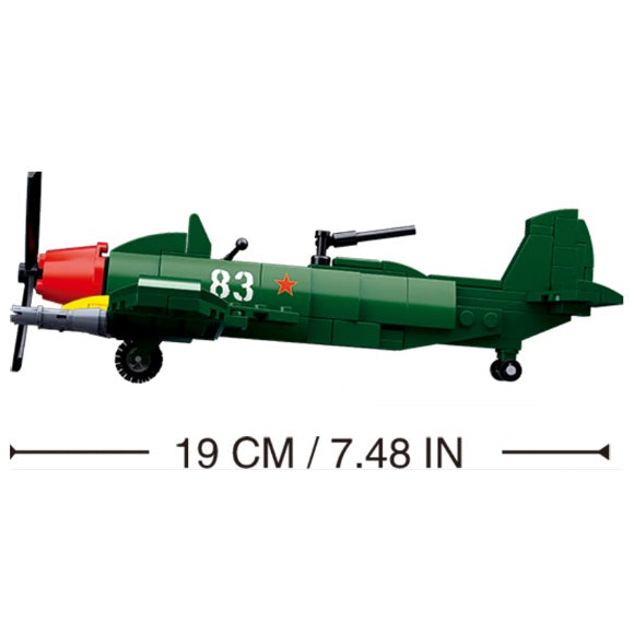 Sluban B0683 WW2 PLANE ILYUSHIN 2 with Minifigure