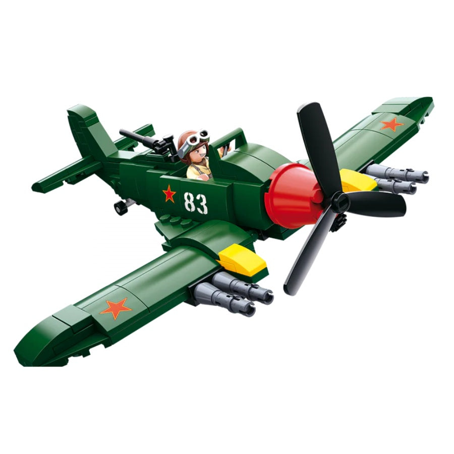 Sluban B0683 WW2 PLANE ILYUSHIN 2 with Minifigure