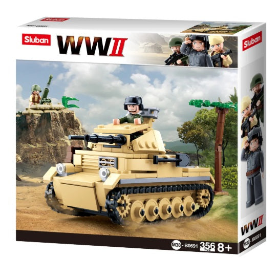 Sluban B0691 WW2 Tank Panzer With 2 Mini Figures