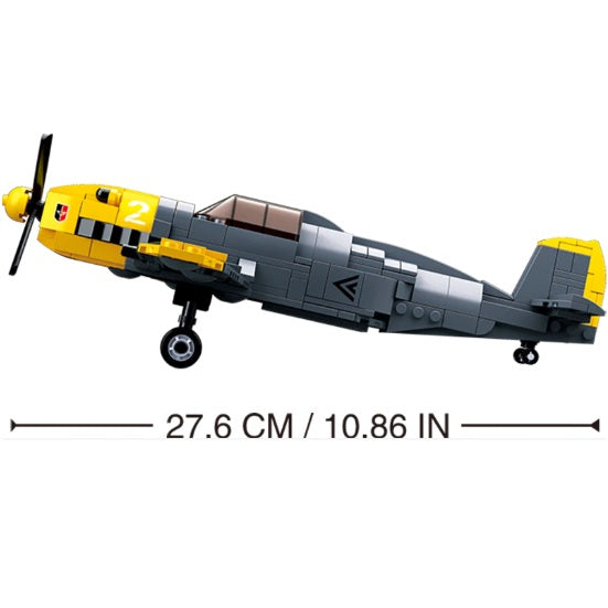 Sluban B0692 WW2 Plane Messerschmitt BF109 Fighter With Mini Figure