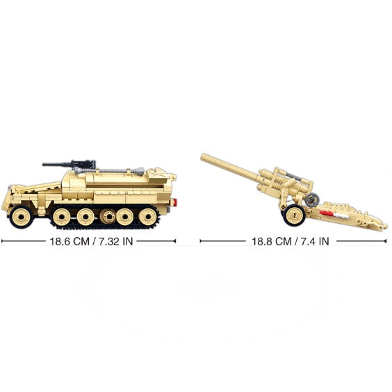 Sluban B0695 WW2 Half Track SD.KFZ.251 With 3 Mini Figures