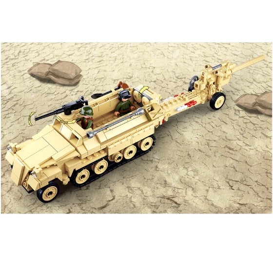 Sluban B0695 WW2 Half Track SD.KFZ.251 With 3 Mini Figures