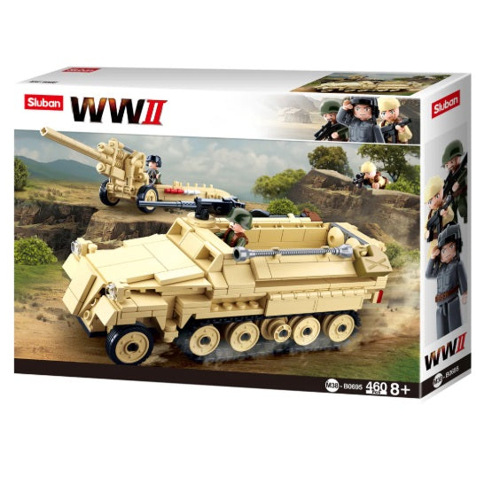 Sluban B0695 WW2 Half Track SD.KFZ.251 With 3 Mini Figures
