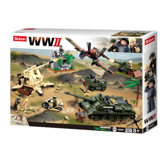 Sluban B0697 WW2 Battle of Kursk with 9 Mini Figures