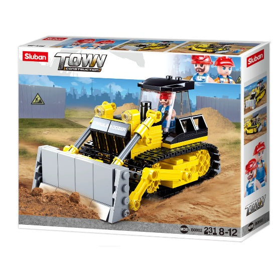 Sluban B0802 Town Construction Bulldozer with Minifigure