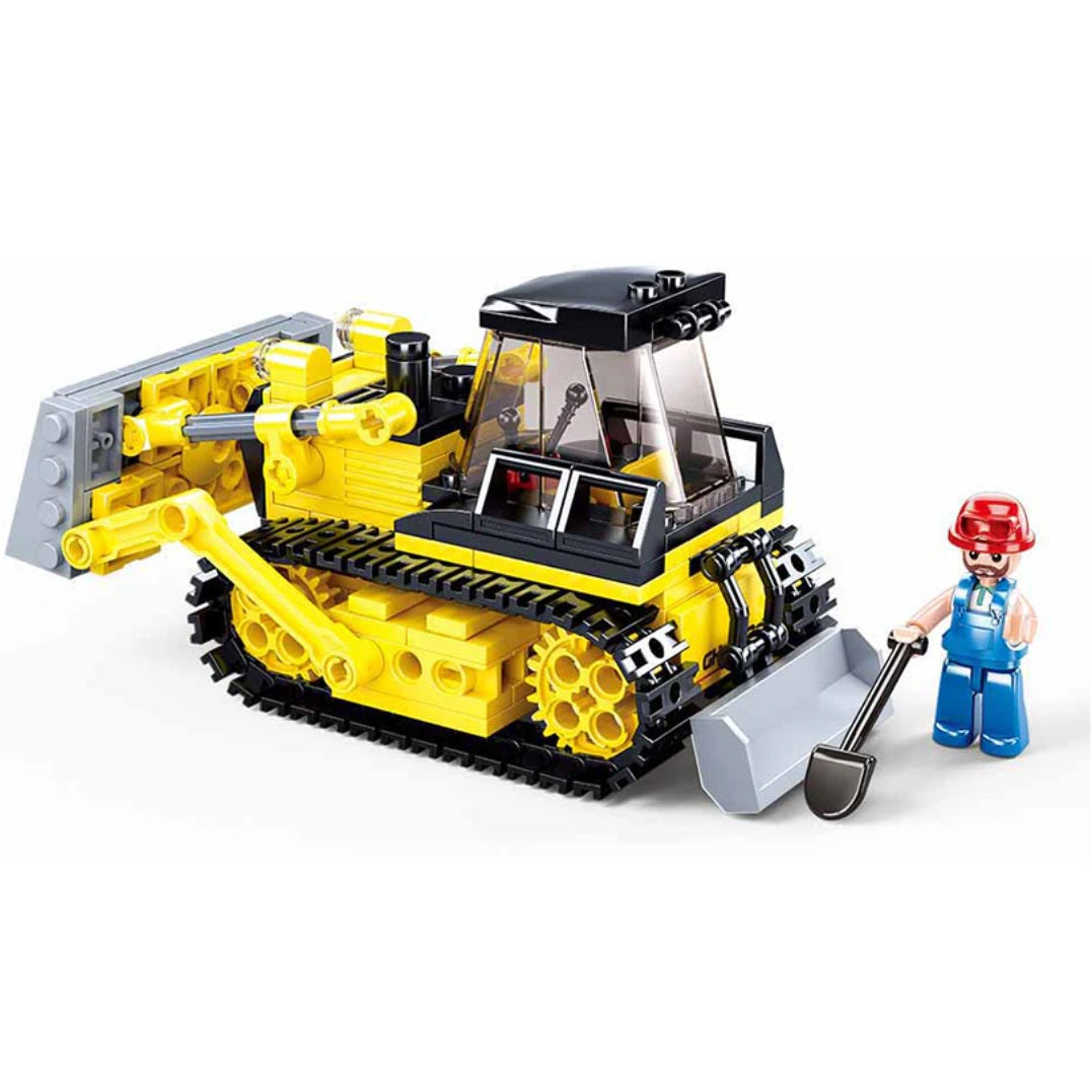 Sluban B0802 Town Construction Bulldozer with Minifigure