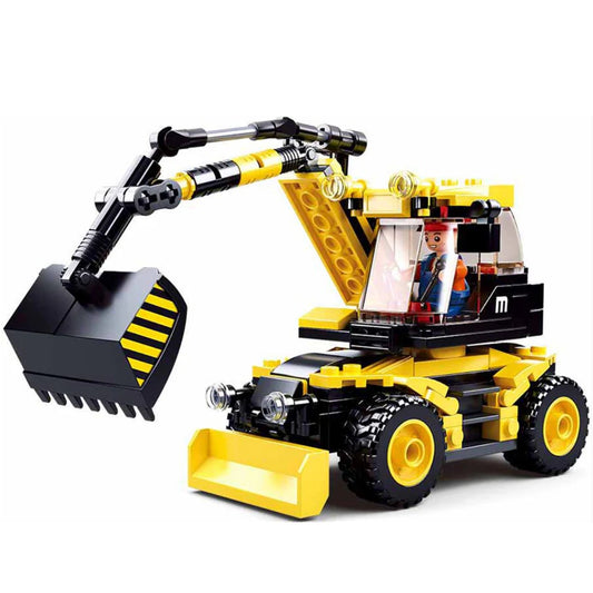 Sluban B0805 Town Construction Excavator & Lifter with Minifigure