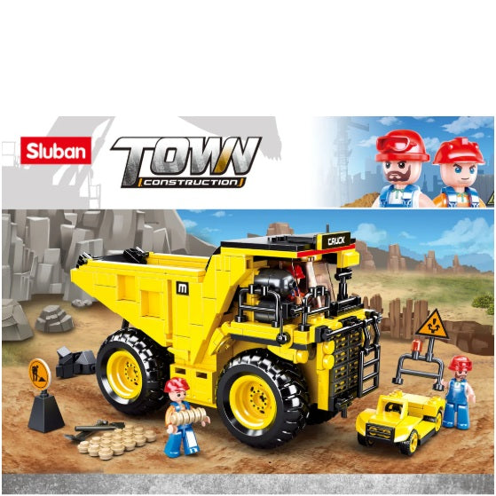 Sluban B0806 Town Construction Mining Dump Truck with 3 Minifigures