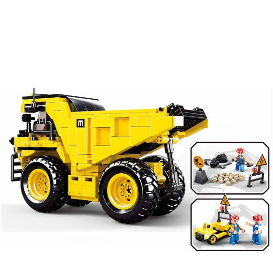 Sluban B0806 Town Construction Mining Dump Truck with 3 Minifigures