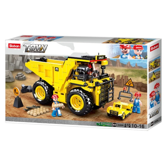 Sluban B0806 Town Construction Mining Dump Truck with 3 Minifigures