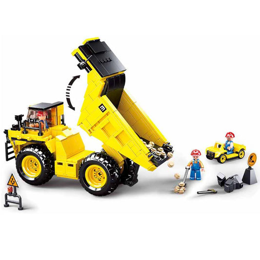 Sluban B0806 Town Construction Mining Dump Truck with 3 Minifigures