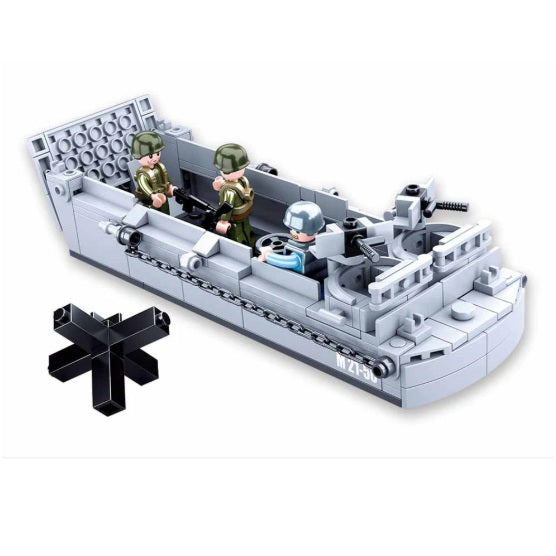 Sluban B0855 WW2 Higgins Landing Craft with 3 Minifigures