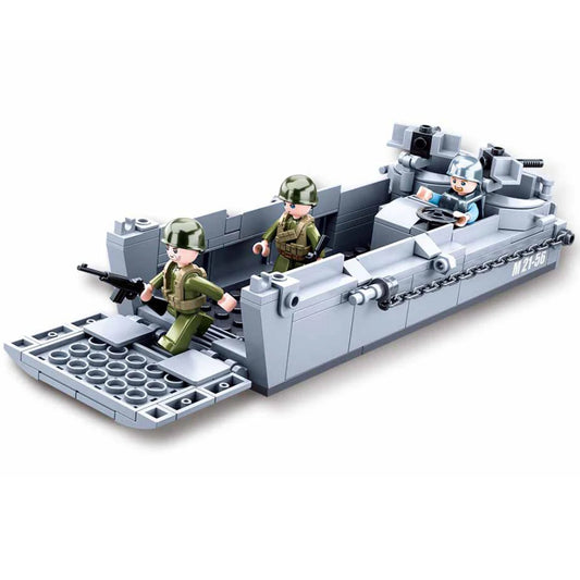 Sluban B0855 WW2 Higgins Landing Craft with 3 Minifigures