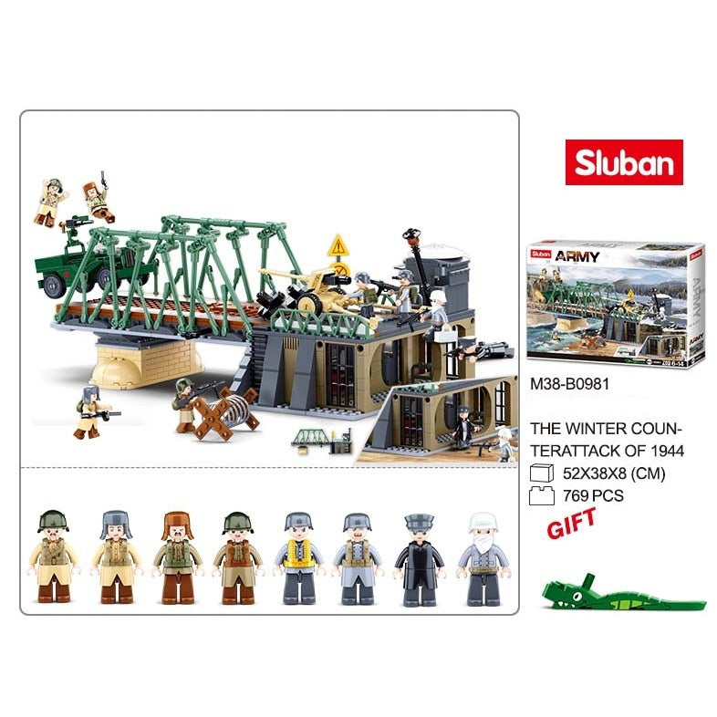 Sluban B0981 Battle of Budapest The Winter Counter Attack with 8 Minifigures