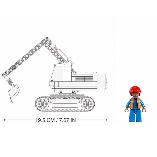 Sluban B1196 Town Construction Excavator With Minifigures