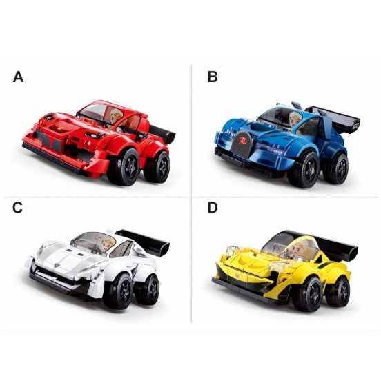 Sluban B1203 Super Cars Hatchback With Mini Figure (Scale 1/40) Each (1 of 8)