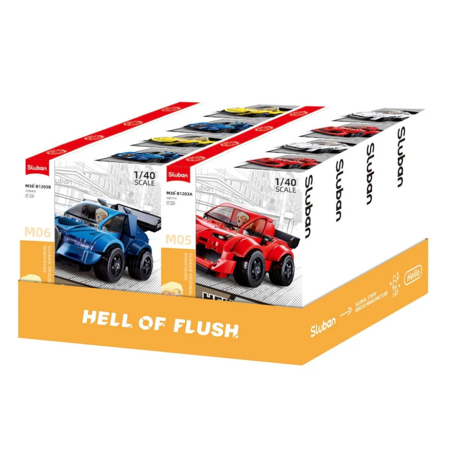 Sluban B1203 Super Cars Hatchback With Mini Figure (Scale 1/40) Each (1 of 8)