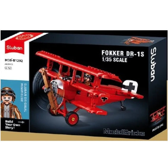 Sluban B1292 WW1 Fokker Dr.1 Triplane with Minifigure