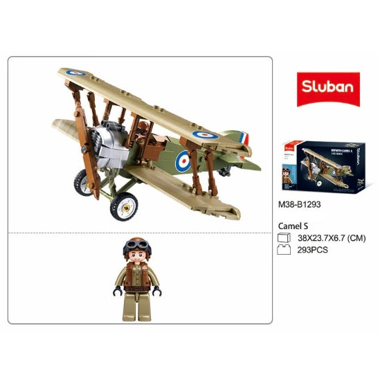 Sluban B1293 WW1 Sopwith Camel biplane with Minifigure