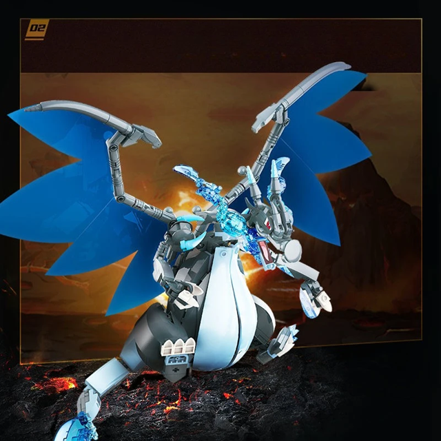 KEEPPLEY K20216 Pokémon Mega Charizard X Building Block Set