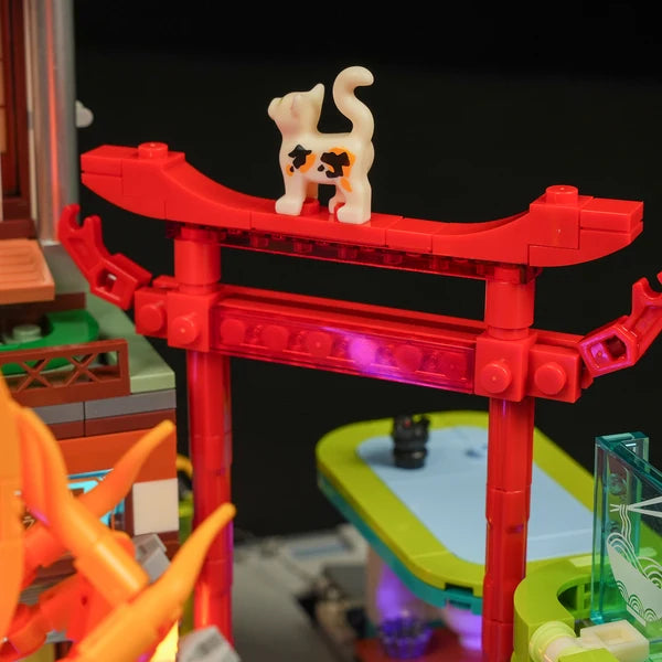Lumibricks F9073 Cyberpunk Neoncity – Japanese Izakaya Building Blocks with LED Lights | 1987 Pieces