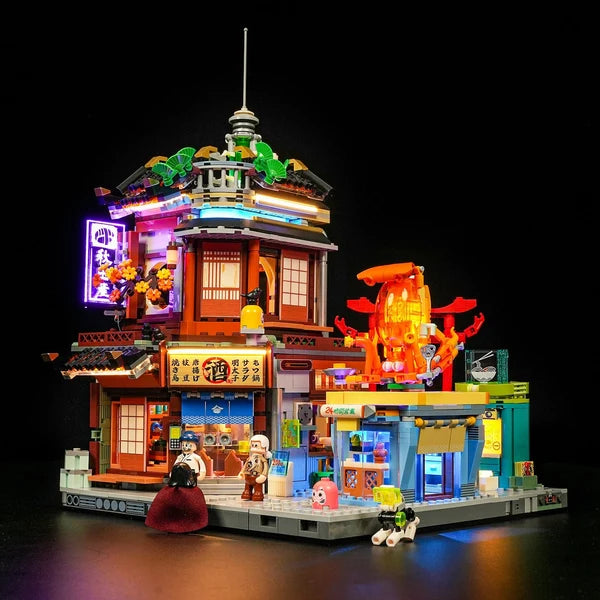 Lumibricks F9073 Cyberpunk Neoncity – Japanese Izakaya Building Blocks with LED Lights | 1987 Pieces
