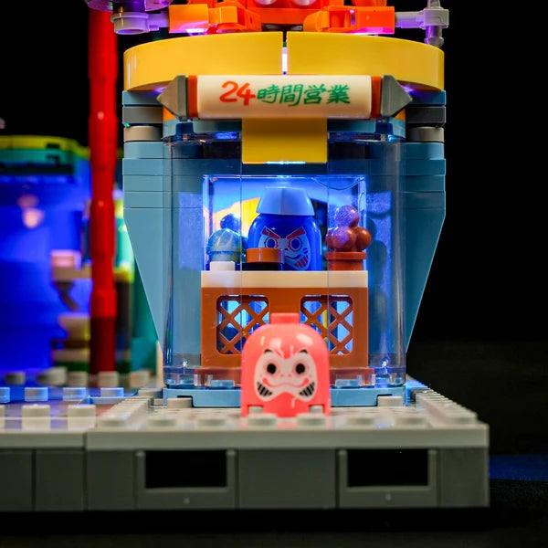 Lumibricks F9073 Cyberpunk Neoncity – Japanese Izakaya Building Blocks with LED Lights | 1987 Pieces