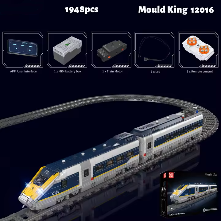 Mould King 12016 Eurostar E320 High-Speed Train (Motorised with Remote)