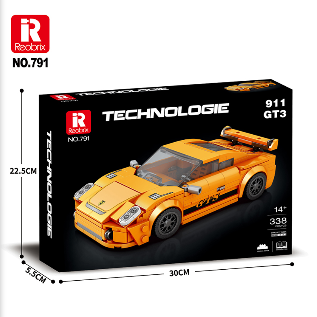 Reobrix 791 Porsche 911 GT3 (Orange)(338Pcs)