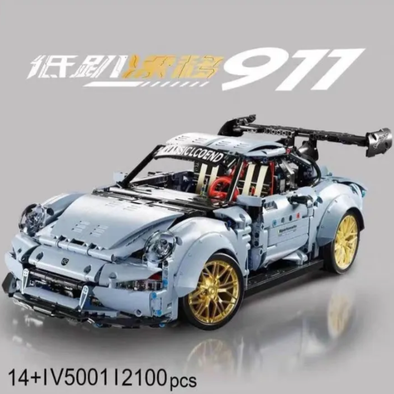 KBOX V5001 Porsche 911 RWB Drift Building Blocks 2100PCS Sports Car Model Kit