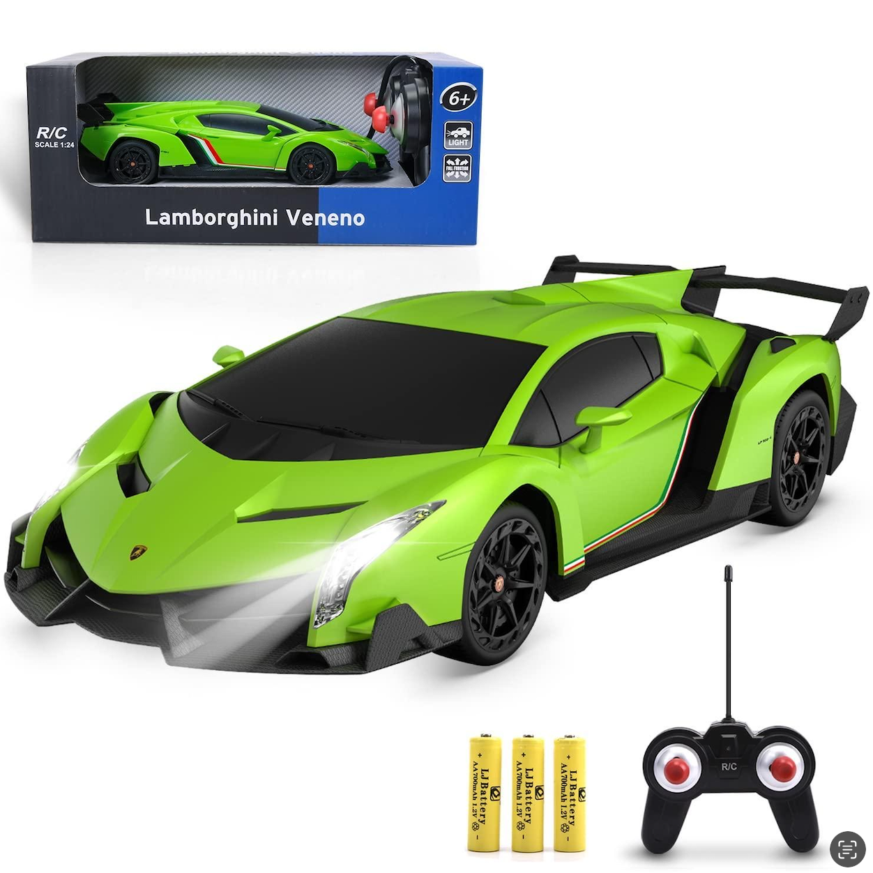 Power Built XQRC24-18AA 1:24 Lamborghini Veneno (Green)(Remote Controlled)