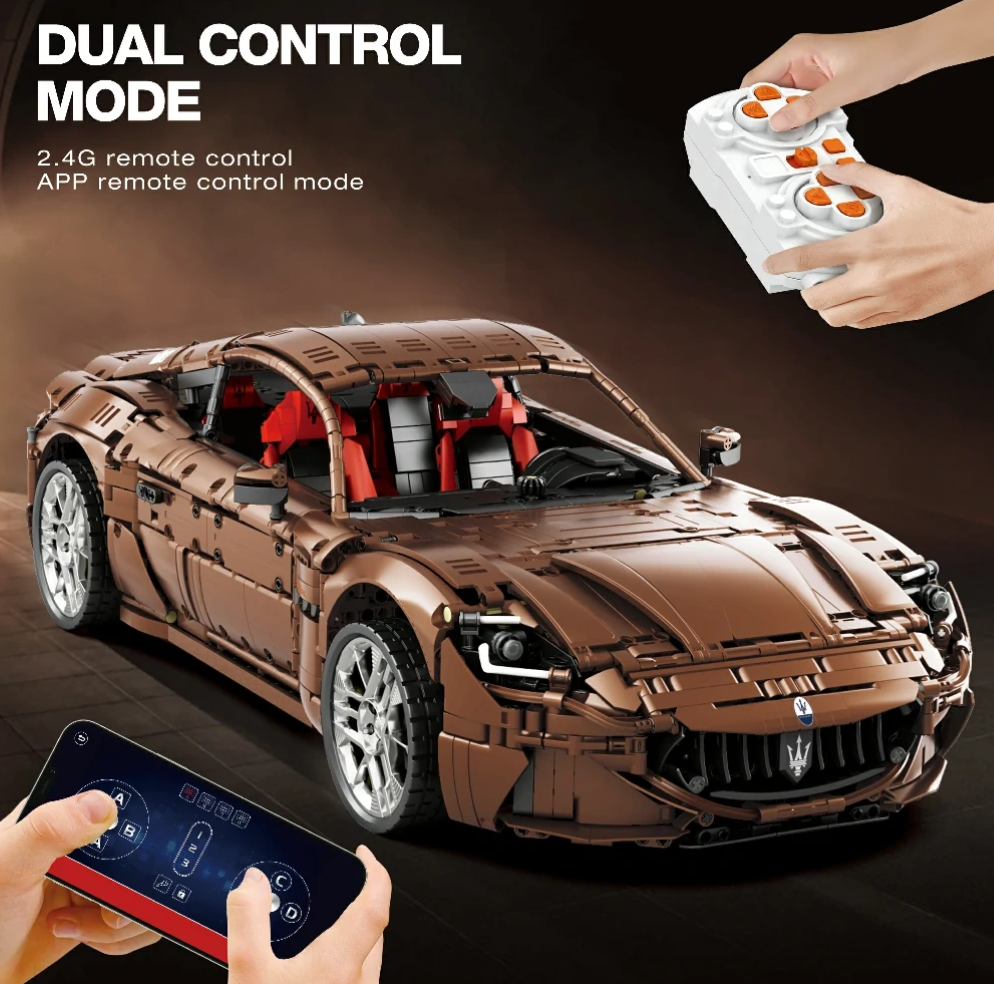 REOBRIX 11009 Maserati GranTurismo RC Building Block Set (5480PCS)(Motorised with Remote)