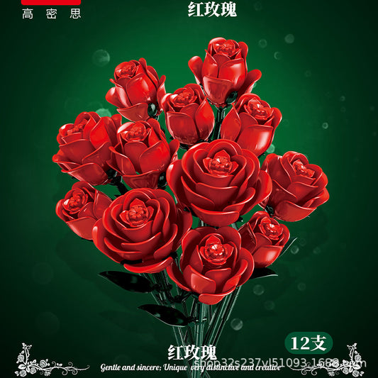 GAOMISI T2135 Red Roses Building Block Set