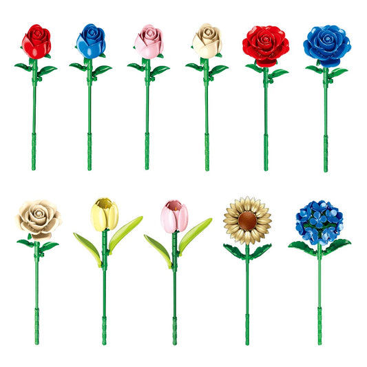 JIESTAR X88001/88002/88004/88008/88010/88011 Build Your Own Flower Bouquet Series