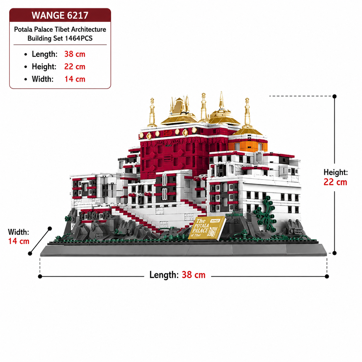 Wange 6217 Potala Palace Tibet Architecture Building Set 1464PCS