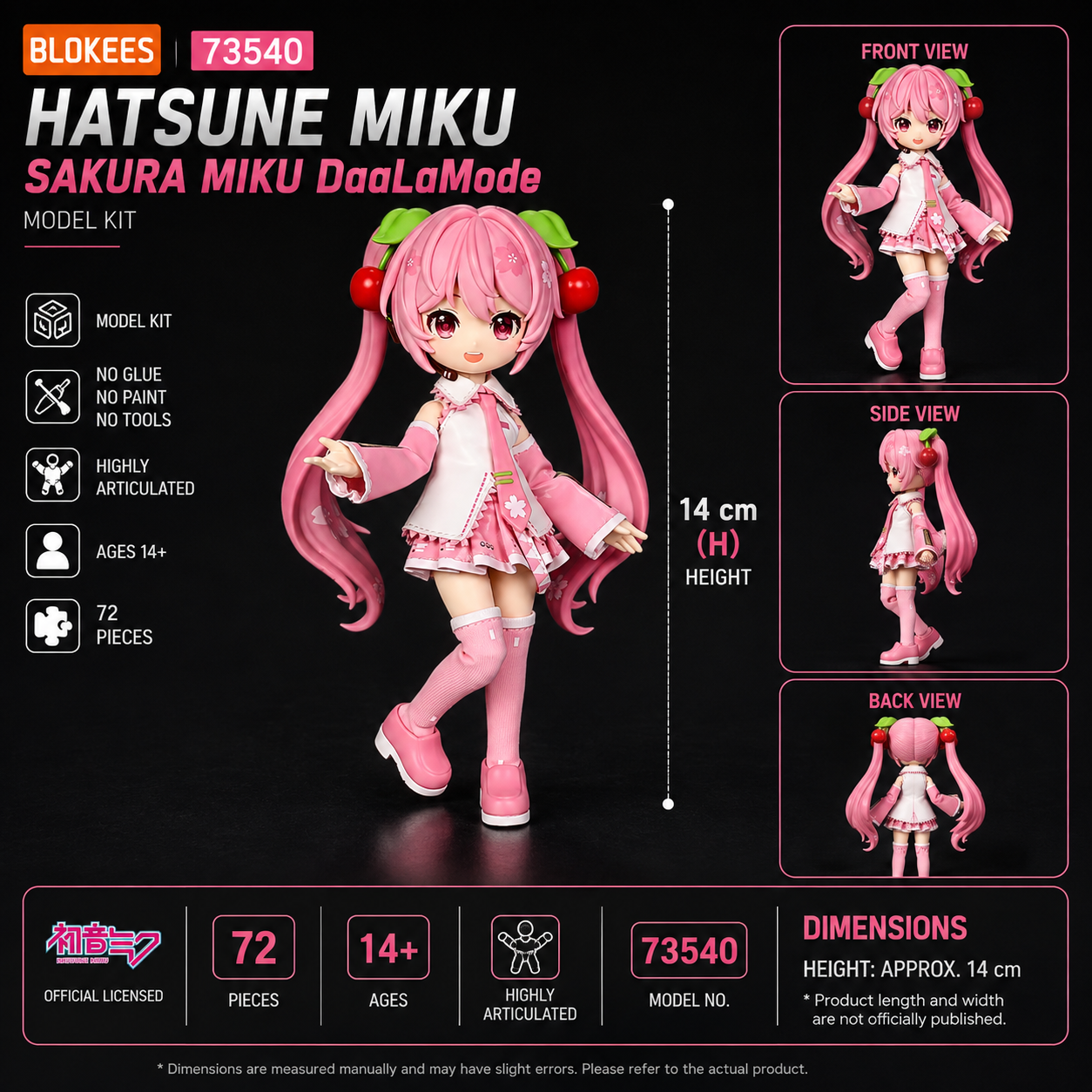 BLOKEES 73540 Hatsune Miku - Sakura Miku DaaLaMode Model Kit
