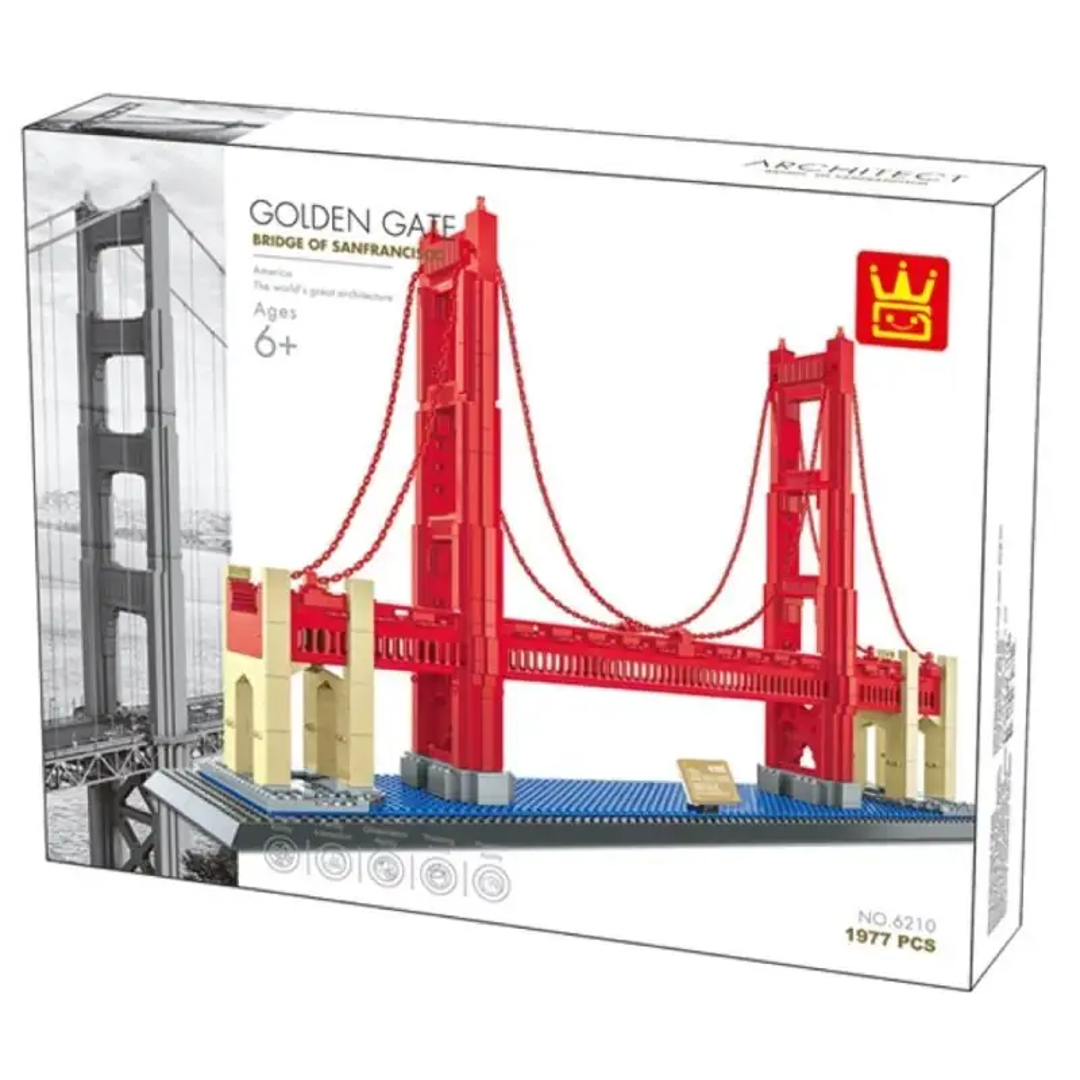 WANGE 6210 Golden Gate Bridge Architecture Building Block Set (1977PCS)