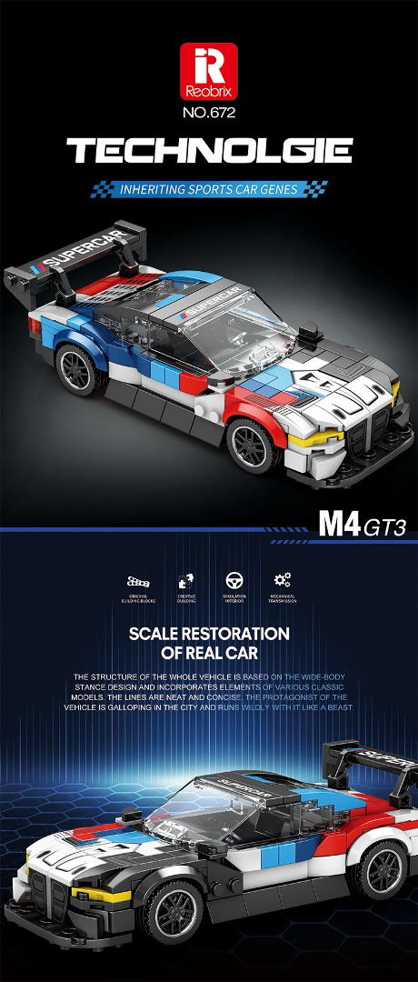 Reobrix 672 BMW M4 GT3 (White)(385Pcs)