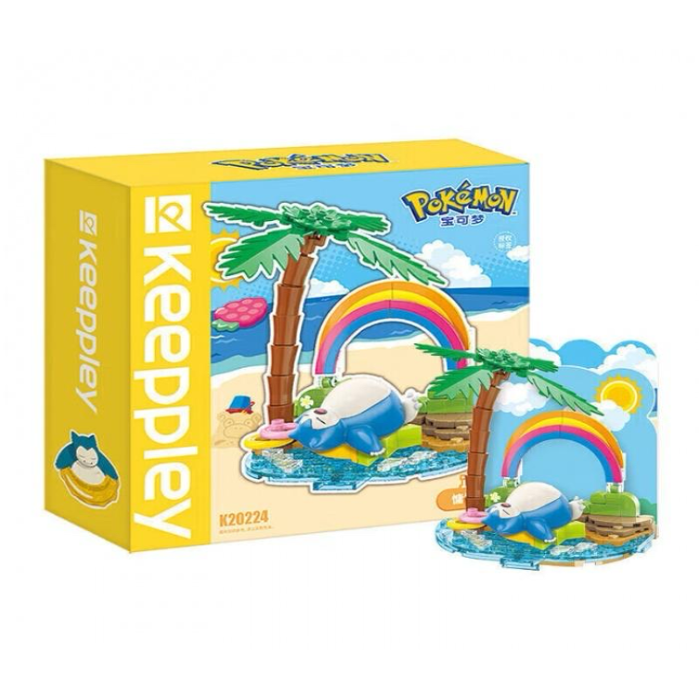 KEEPPLEY K20224 Pokémon Snorlax Beach Scene Building Block Set
