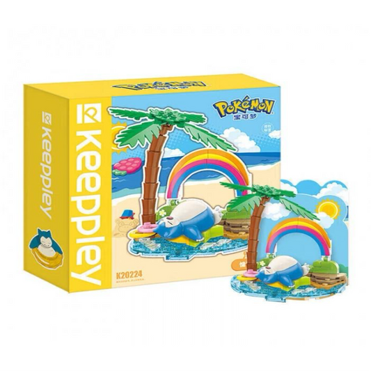 KEEPPLEY K20224 Pokémon Snorlax Beach Scene Building Block Set