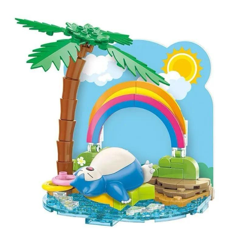 KEEPPLEY K20224 Pokémon Snorlax Beach Scene Building Block Set